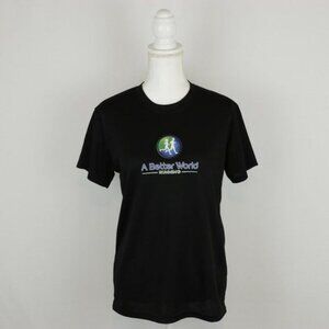 A Better World Running Adult Unisex Small Black Graphic Crewneck Tech Tee